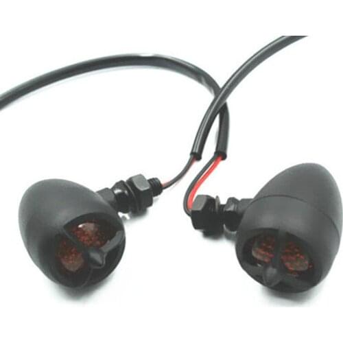 Universal Motorcycle 10mm Black Bullet Metal Turn Signal Lights Scooter Offroad Cafe Racer Old School Cruiser Bobber Chopper Atv