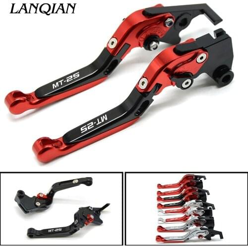 Universal clutch brake lever For YAMAHA MT25 MT 25 Motorcycle Adjustable Folding Extendable Brake Clutch Levers custormed LOGO