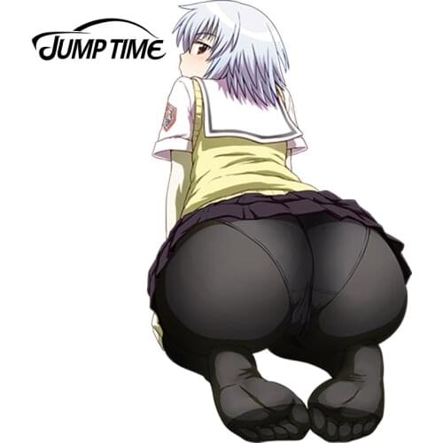 JumpTime 13cm x 7.8cm Hot Girl Anime Yarizui Sen Render Sticker 3D Car Decal Waterproof Hood Protective Film