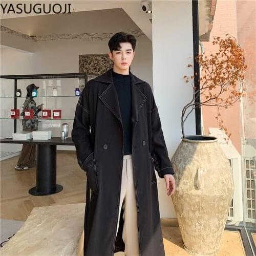 YaSuGuoJi Men's Long Trench Coats