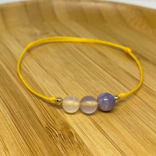 Purple Agate Bracelets Women Yellow Thread Jewelry Handmade Crystal Natural Stones Beads Decoration Accessories Gift Friends