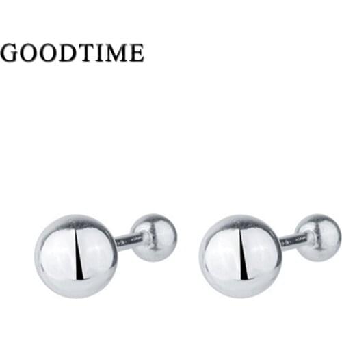 Fashion Earring For Women Pure 100% 925 Sterling Silver Screw Ball Stud Earrings Jewelry Accessories Gift For Baby Girl Lady