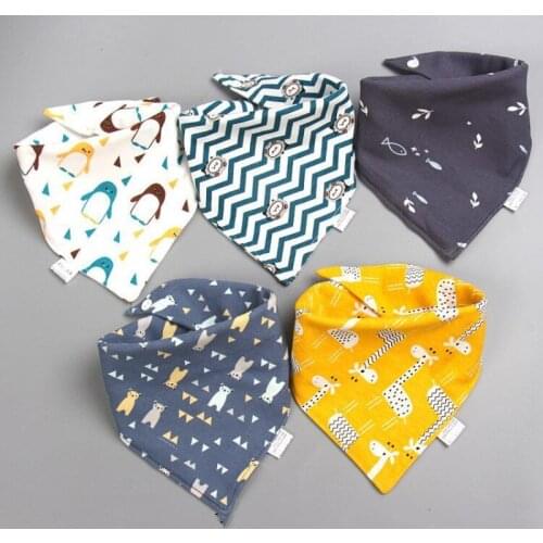 1/4/5pcs Baby Bibs Cotton Bandana Bibs Baby Feeding Smock Infant Cloths Cartoon Saliva Towel Baby Eating Accessory Baby Stuff