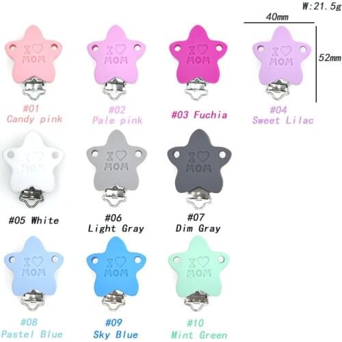 10/20/50 Pcs Silicone Pacifier Clip I love mom DIY Baby Teething Teether Necklace Bead Tool Nurs Gift Round Heart Accessories