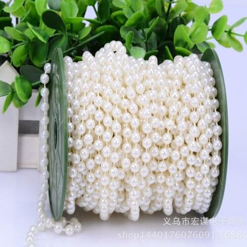 10M LOT 5mm Pearl Beads Cotton Line Chain Pearls Garland Wedding Party Decoration Party Supplies Bride Bouquet Accessories