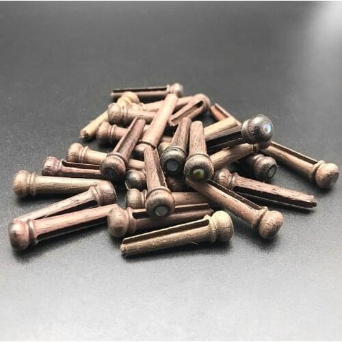 30pcs Rosewood Guitar Bridge Pins with 2.0mm Green Abalone Shell Dot Guitar Pressure String Nails Pin Free Shipping