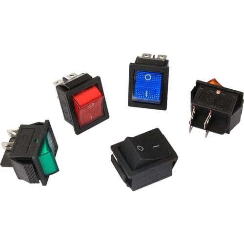 5PCS 31*25*35mm Latching Rocker Switch Power Switch I/O 4 Pins With Light 16A 250VAC 20A 125VAC