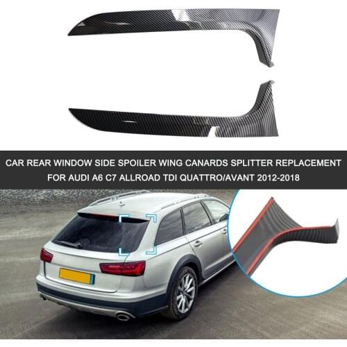 Car Rear Window Side Spoiler Wing Canards Splitter Replacement for A-udi A6 C7 Allroad TDI Q-uattro/Avant 2012-2018