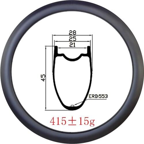 700c 45mmx25mm Tubeless Hookless road disc carbon rim UD 3K 12K matte glossy wide 25mm 16H 18H 20H 24H 28H 32H gravel road wheel