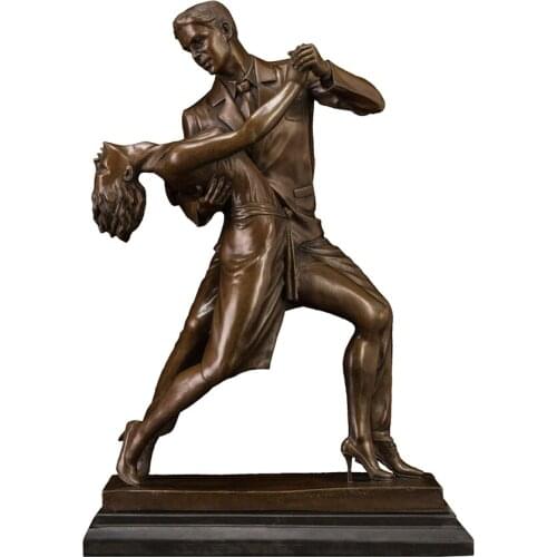 Modern Bronze Couple Dance Sculpture Statue Art Romantic Men Woman Figurine Valentines Day Anniversary Gifts Wedding Decoration