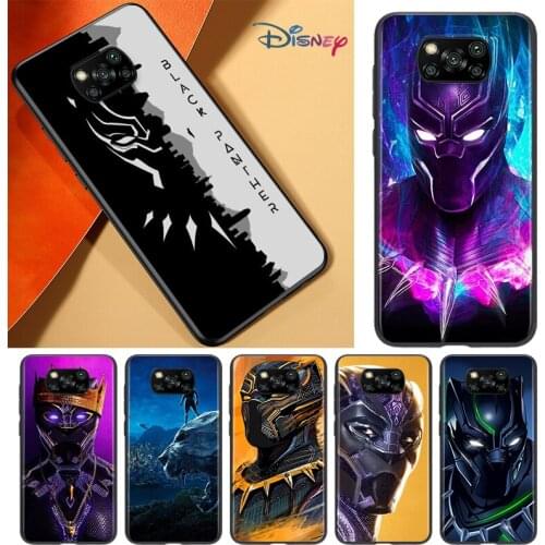 Silicone TPU Cover Black Panther For POCO F3 F2 F1 X3 NFC M3 M2 C3 Mi A3 A2 A1 6X 5X Note 10 Lite Pro Silicone Black Phone Case