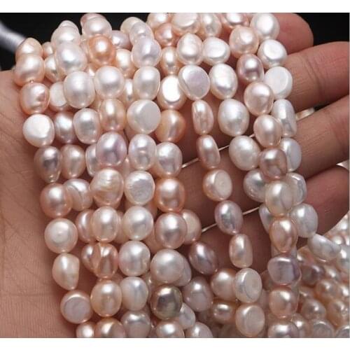 Jewelry Natural freshwater pearl Qiangguang 8-9mm DIY Necklace Bracelet accessories material two sides light baroque Loose beads