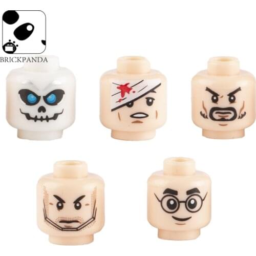 WW2 Military Army Soldier Figures Face Heads Building Blocks City Halloween Accessory Minifigs Skull Parts Brick Children Toys