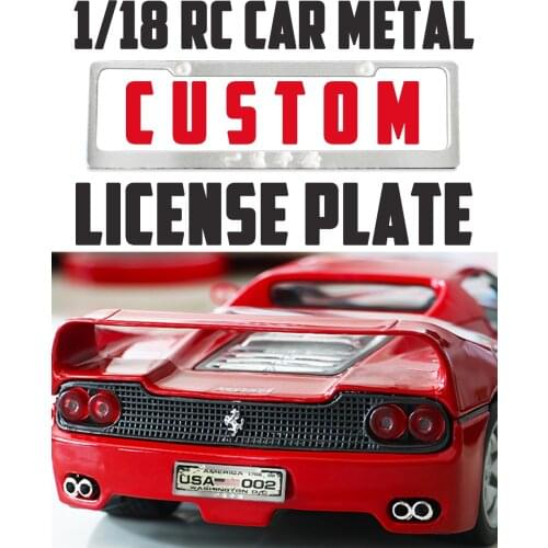 2PCS Metal Frame Waterproof Custom License Plate for Model Car 1/18 Simulation Alloy Wltoys a959 a969 a979 k929 decoration Parts