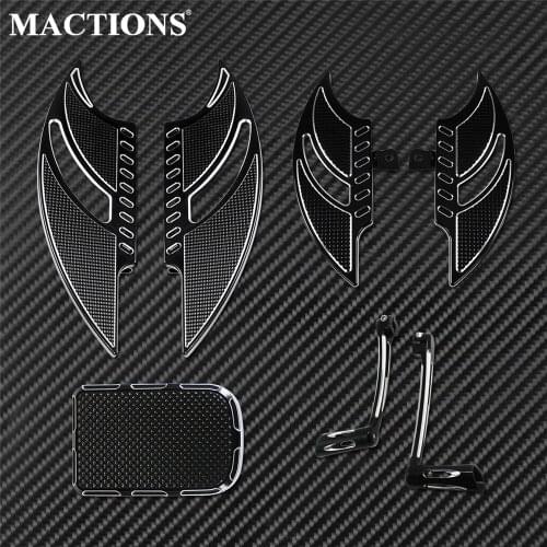 Motorcycle F+R Floorboards Foot Peg Brake Pedal Shifter lever Black For Harley Touring Softail Trike Electra Glide FLHT Ultra