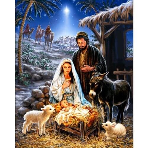 MTdiyart Diamond Painting Birth Of Jesus Embroidery Full Drill Set Mosaic Rhinestone Home 5D DIY Decoration Wall Stickers