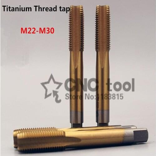 New 1PCS M22/M24/M27/M30/M22*1.5/M24*1.5/M27*1/M27*1.5 coating Titanium straight groove Machine Screw Thread Metric Plug Tap