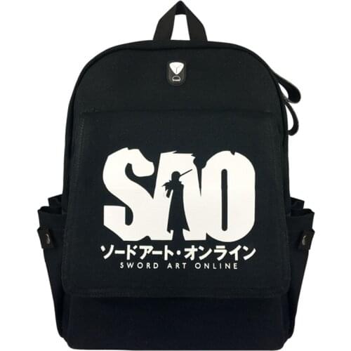 New Design Anime SAO Men Women Canvas Backpack Haversacks Casual Travel Bag Shoulders School Bags Rucksack 2 colors