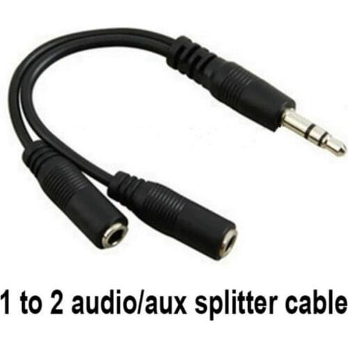 New Gold Plated Audio Stereo Plug 3.5mm Y 1 Male To 2 Female Adapter Cable Spliter Microphone 1000pcs/lot