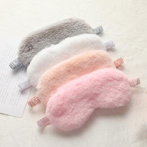 Eye Cover Simulated Release Eyes Fatigue Faux Rabbit Fur Sleeping Blindfold Soft Plush Cover for Unisex