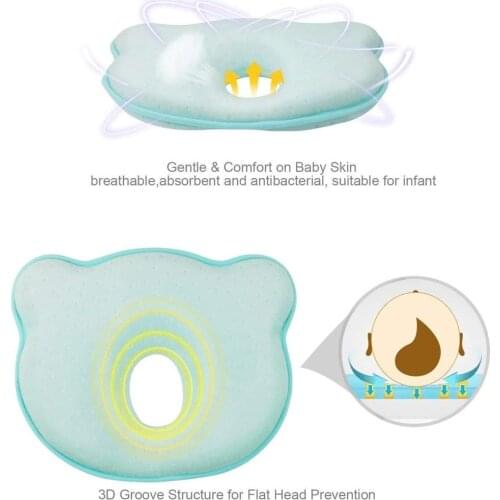 Pillow Against Flat Head Orthopaedic Pillow Memory Foam Pillow For Small 0-24 Months 3D Air Mesh Construction Pillow