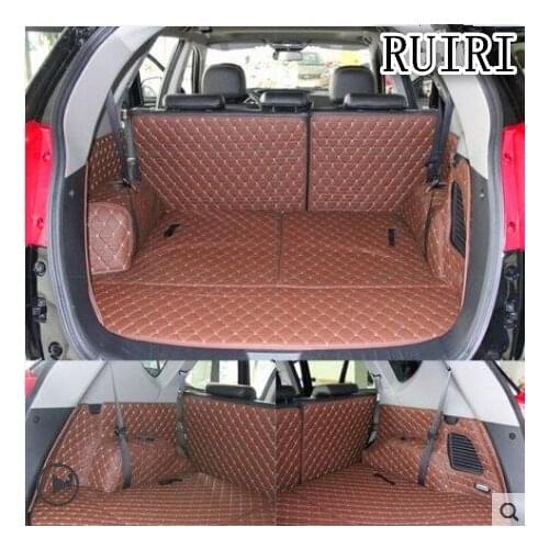 Full set car trunk mats for Hyundai Grand Santa fe 7 seats 2018-2013 waterproof boot carpets cargo liner for Grand Santafe 2017
