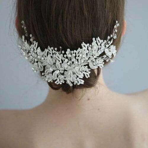 Stunning Crystal Bridal Headpiece Luxury Barrettes Wedding Hair Clip Vine Fashion Brides Side Tiara Party Prom Hair Jewelry