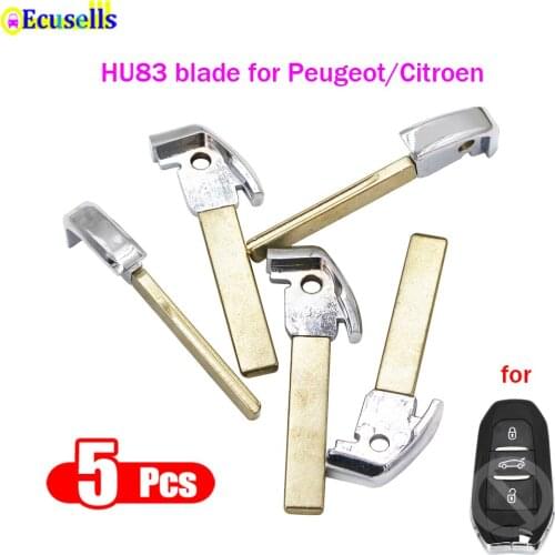 5Pcs/Lot DS Style Smart Remote Key Blank Blade HU83 Emergency Key for Citroen DS5 C4 C4L Peugeot 308 508 3008 5008