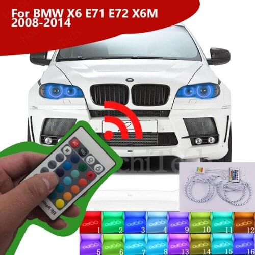 Multi-Color RGB LED Angel Eye Halo Rings light For BMW X6 E71 E72 X6M 2008-2014