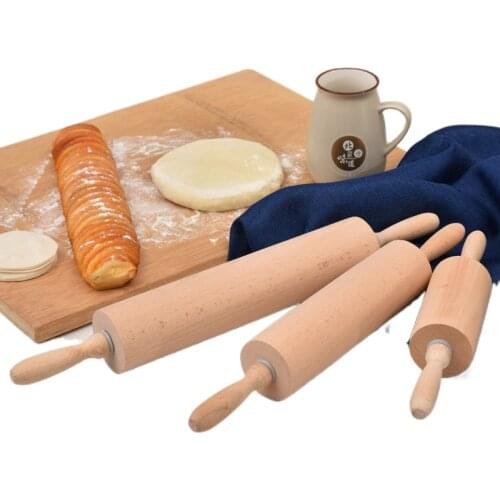 Beech Wood Roller Rolling Pindumpling Wrapper Baking Tool Pizza Dough Pastry Roller Cookies Biscuit Baking Tool Custom Logo