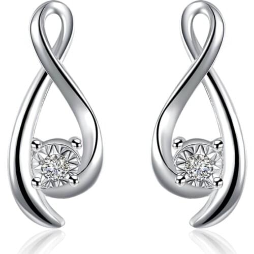 Hot sale silver for women cyrstal Wedding Earring Stud jewelry Cute gift jewelry fashion nice lover lady cute gift E774