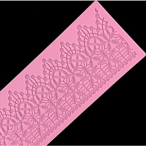New Development Flower Pattern Cake Border Decoration Silicone Mat Fondant Cake Decorating Tools Silicone lace mold LH-1064