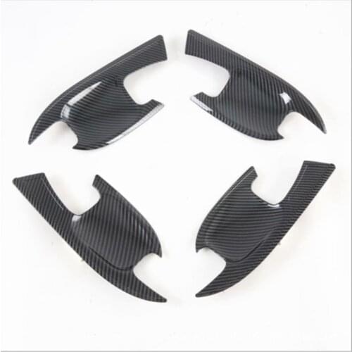 Carbon Fiber Style ABS/Silver Car Door Handle Bowl Cover Trim Sticker Fit For Hyundai Azera Grandeur 2020