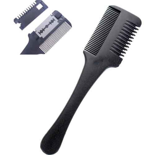 Trimmer Black Handle 1PC New Hair Razor Cutting Thinning Comb With Blades DIY Hair Care Hair Styling Brush Professional