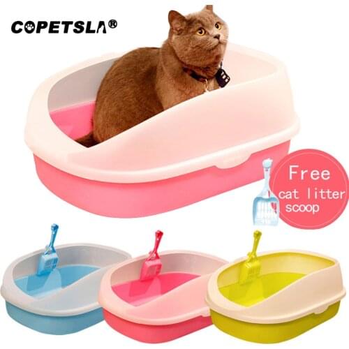 Copetsla Pet Toilet Bedpan Anti Splash Cats Litter Box Cat Dog Tray with Scoop Kitten Dog Clean Toilette Home Plastic Sand Box