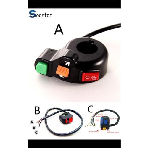 Universal motorcycle switch horn turn signal on/off light 12V motorcycle for HONDA XR400MOTARD CRF250L M CRF1000L XR650R