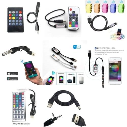 USB RGB IR / RF / 4.0 bluetooth / wifi / music Remote dimming Controller strip 5V 12V For SMD 3528 5050 2835 RGB Led Strip ligh