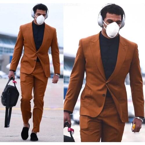 High Quality Two Pieces Mens Suit Peaked Lapel For Wedding Blazers Custom Made Male Tuxedos Groom Wear Prom Jackets And Pants