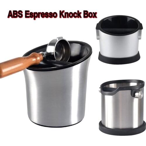 ABS Stainless Steel Coffee Espresso Knock Box Anti slip Coffee Grind Dump Bin Waste Bin with Detachable Knock Bar Barista