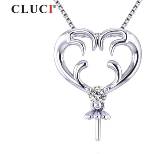 CLUCI Cute Silver 925 Reindeer Antler Pendant for Women Christmas Gift Sterling Silver Zircon Charms Pendant Jewelry SP371SB