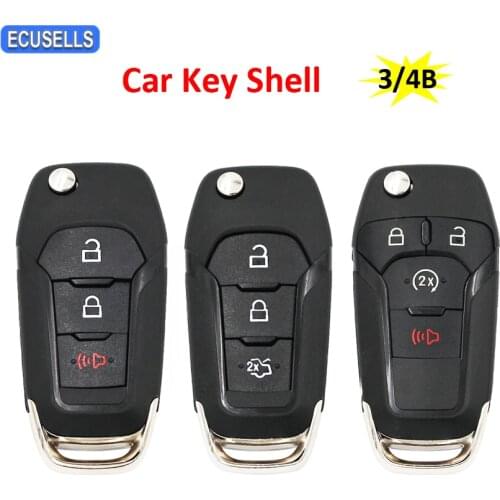 2+1/3/3+1 Button Folding Flip Remote Key Shell Case for Ford Fusion Edge Explorer 2013-2015 FCC ID: N5F-A08TAA HU101 Uncut Blade