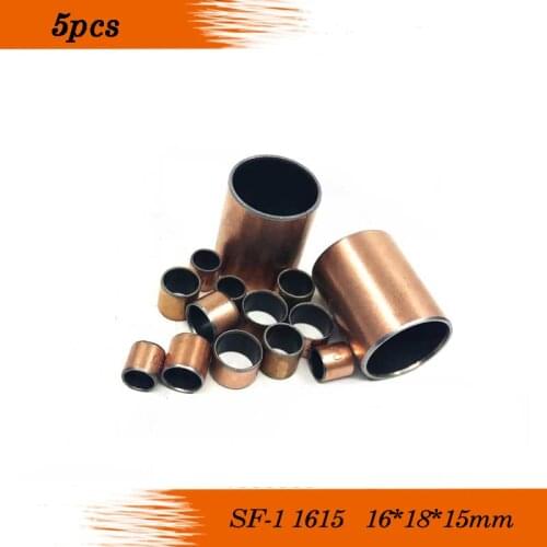 5Pcs SF1 SF-1 1615 Self Lubricating Composite Bearing Bushing Sleeve 16 x 18 x 15mm Free shipping High Quality sliding bearing