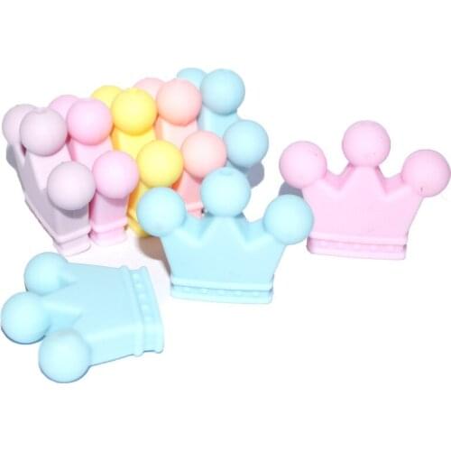 5pcs Crown Silicone Beads Baby Teething Toys Food Grade Silicone DIY Pacifier Chain Pendant Accessories Baby teethers
