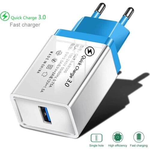 EU/US Adapter Quick Charge 3.0 USB Charger For iphone11 Samsung Huawei Fast charging Mobile Phone Accessories Type C Charger