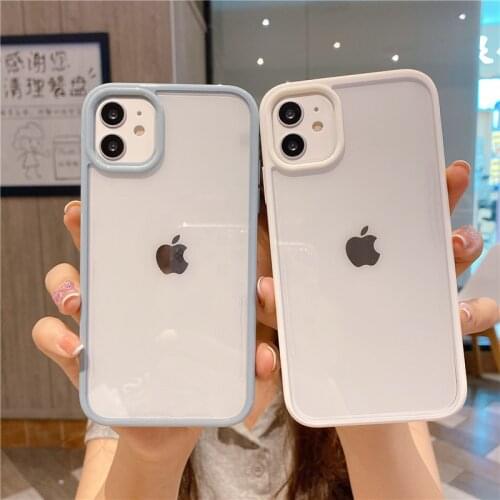 Luxury Transaprent Phone Case For iPhone 12 Pro Max Mini 11 Pro Max X Xs Max Xr 78 Plus SE2020 Frame Shockproof Cover For iPhone