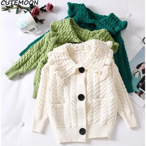 Kids Girls Knitting Sweaters Children Girls Sweater Spring Autumn Fashion Thick Warm Sweater Girls 3-8Y Clothing