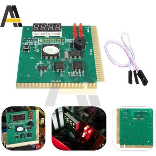 PC Analyzer Diagnostic Card 4 Digit LCD Display Motherboard Tester with LED Indicator for ISA PCI Bus Mian Board