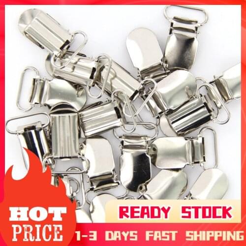 Hot 20 x Braces Clips Strap Hooks 20 mm Silver Coloured