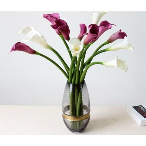 High-end Simulation Pu Calla Lily Artificial Flowers Shooting Props Home Decoration Fake Flower Arrangement Wedding Decor Floral