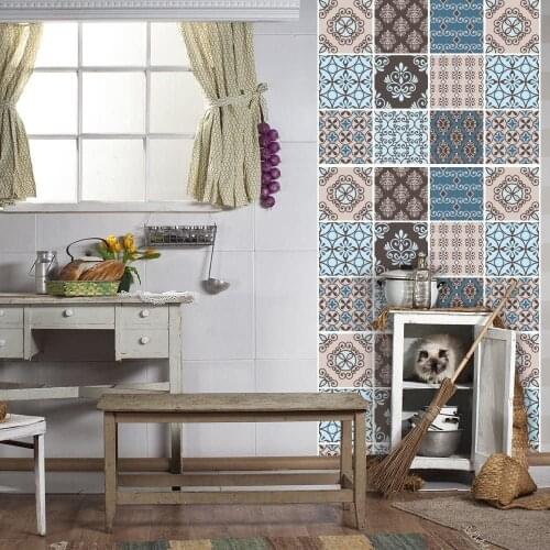K-PS00045 (24 pieces) tile size 15x15 cm - Made in Italy-PVC for bathroom and kitchen